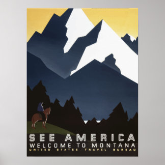 Poster Vintage voyage - États-Unis