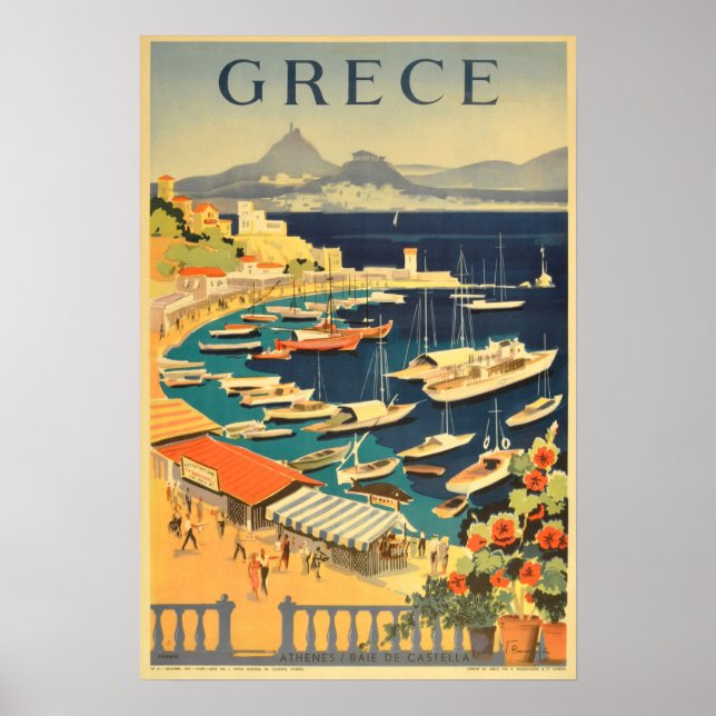 Poster Vintage voyage - Grèce (Devant)