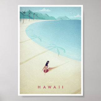 Poster Vintage voyage Hawaii