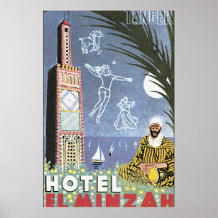 Poster Vintage voyage Hotel El Minzah