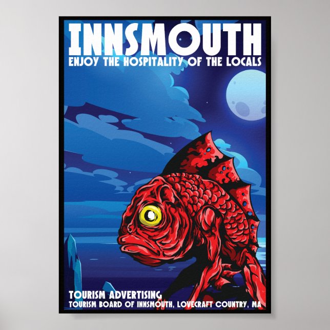 Poster Vintage voyage Innsmouth Lovecraft (Devant)