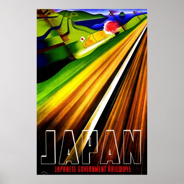 Poster Vintage voyage Japan Railways 2 (Devant)