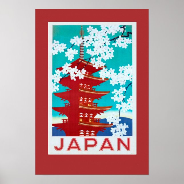 Poster Vintage voyage Japon (Devant)