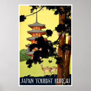 Poster Vintage voyage japonais restauré