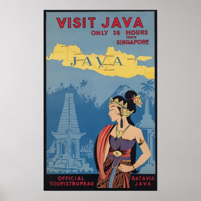 Poster Vintage voyage Java (Devant)