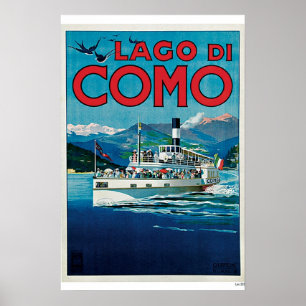 Poster Vintage voyage Lago Di Como