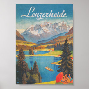 Poster Vintage voyage Lenzerheide Suisse