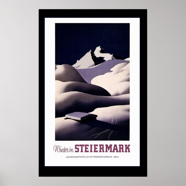 Poster Vintage voyage "L'hiver à Steiermark" (Devant)