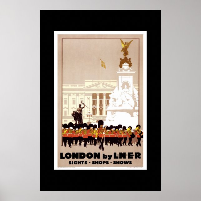 Poster Vintage voyage Londres (Devant)