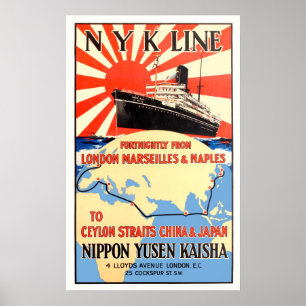Poster Vintage voyage - Londres Japon
