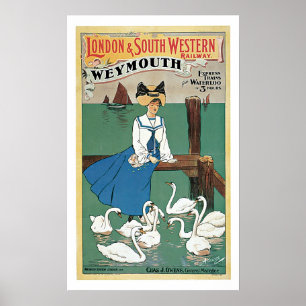 Poster Vintage voyage, Londres & South Western Railway