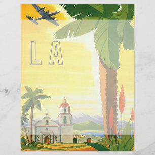 Poster Vintage voyage, Los Angeles, Californie