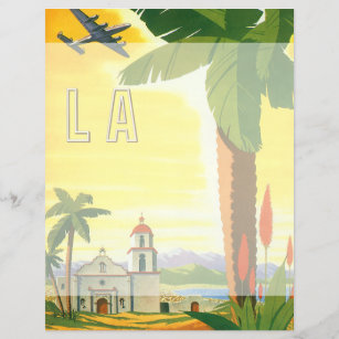 Poster Vintage voyage, Los Angeles, Californie