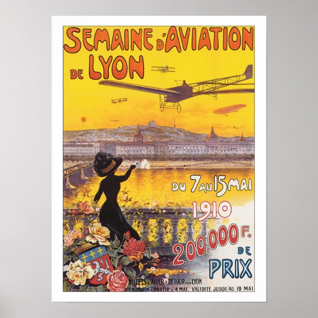 Poster Vintage voyage Lyon France (Devant)