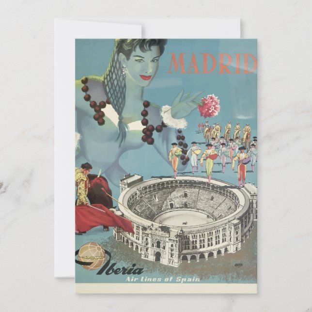 Poster Vintage voyage Madrid Espagne Cartes (Devant)