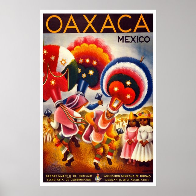 Poster Vintage voyage "Mexique" (Devant)