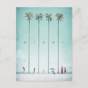 Poster Vintage voyage Miami - Carte postale Art