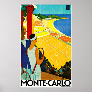 Poster Vintage voyage Monte Carlo