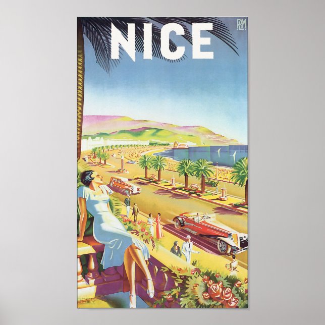 Poster Vintage voyage Nice (Devant)