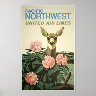 Poster Vintage voyage - Nord-Ouest des États-Unis
