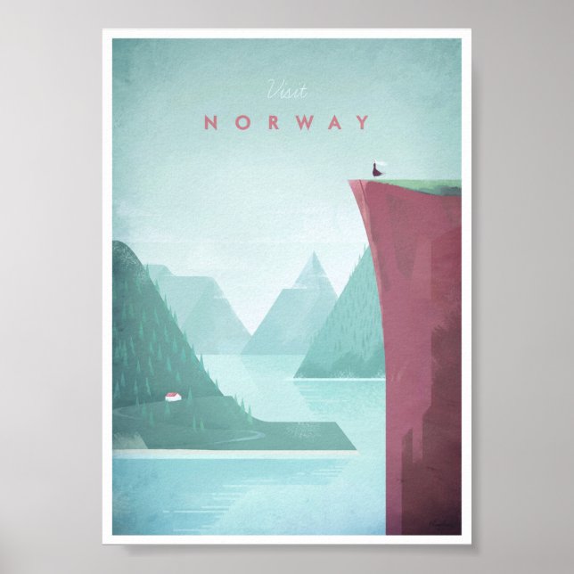 Poster Vintage voyage norvégien (Devant)