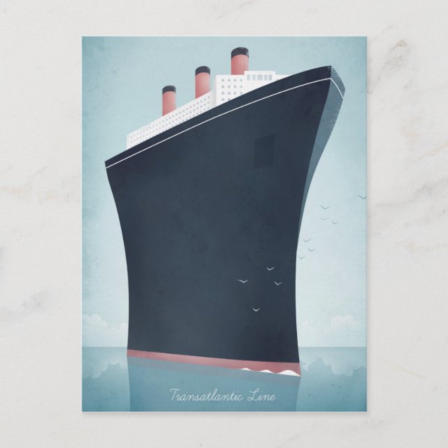 Poster Vintage voyage Ocean Liner - Carte postale  (Devant)