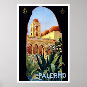 Poster Vintage voyage "Palerme"