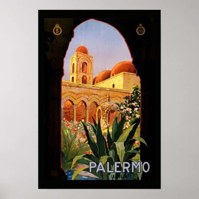 Poster Vintage voyage Palermo (Devant)