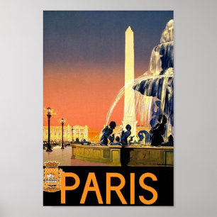 Poster Vintage voyage Paris France Europe