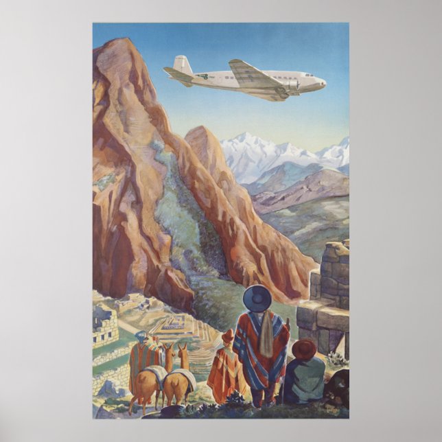 Poster Vintage voyage Pérou Des Incas (Devant)