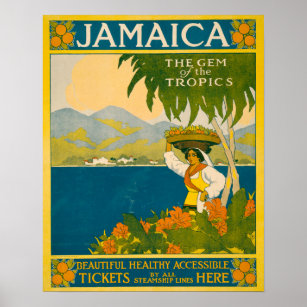Poster Vintage voyage Pour La Jamaïque