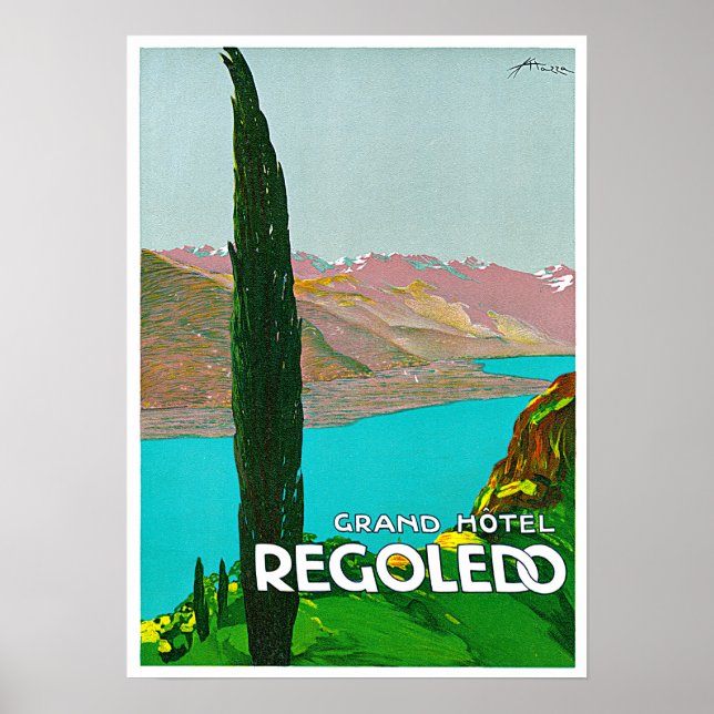 Poster Vintage voyage Regoledo Italie (Devant)