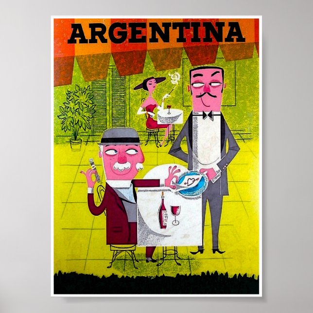 Poster Vintage voyage rétro Argentine (Devant)