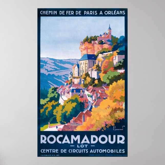 Poster Vintage voyage Rocamadour (Devant)
