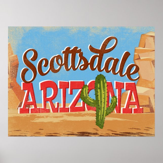 Poster Vintage voyage Scottsdale Arizona (Devant)