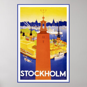 Poster Vintage voyage "Stockholm"