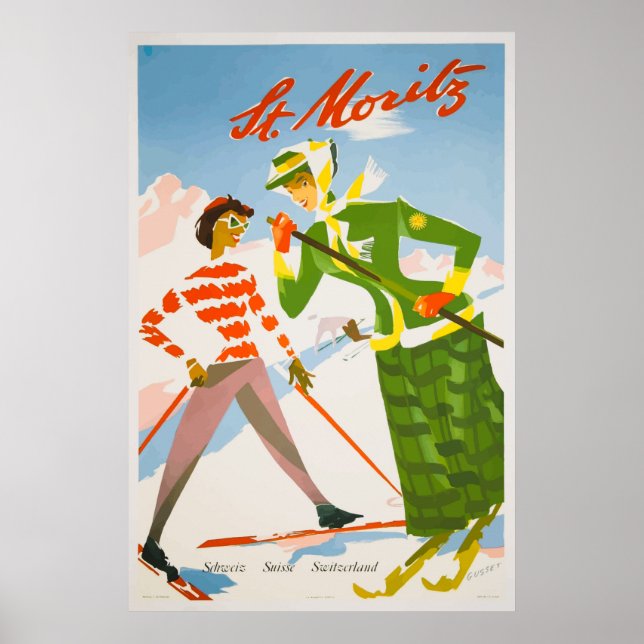 Poster Vintage voyage Suisse (Devant)