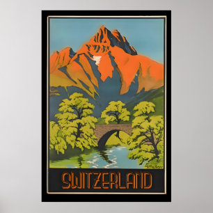 Poster Vintage voyage Suisse