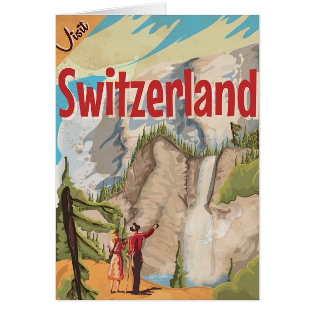 Poster Vintage voyage Suisse (Devant)