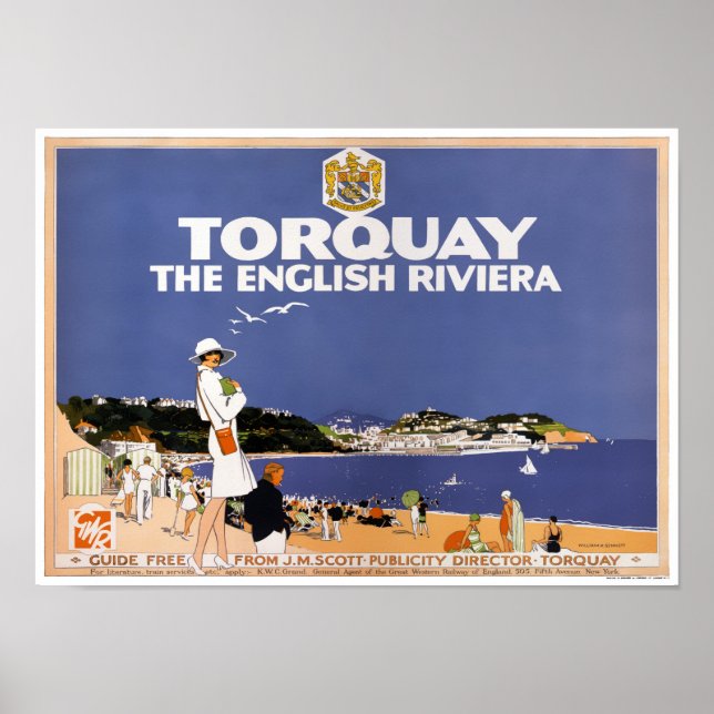 Poster Vintage voyage Torquay restauré (Devant)
