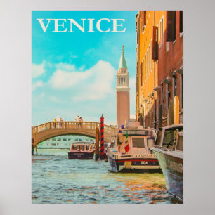 Poster Vintage voyage Venice, Italie