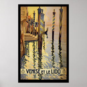 Poster Vintage voyage Venice, Italie