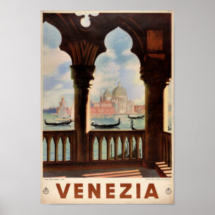 Poster Vintage voyage Venise restauré
