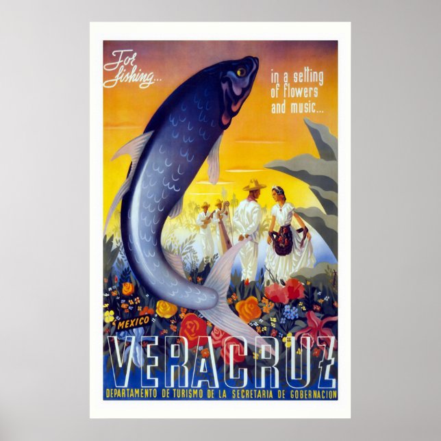 Poster Vintage voyage "Vera Cruz" (Devant)