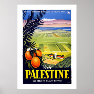 Poster Vintage voyage "Visit Palestine"