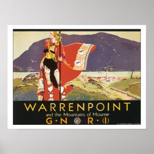 Poster Vintage voyage Warrenpoint Irlande
