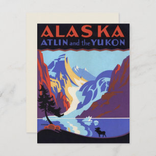 Poster Vintage voyage, Yukon, Alaska Invitation