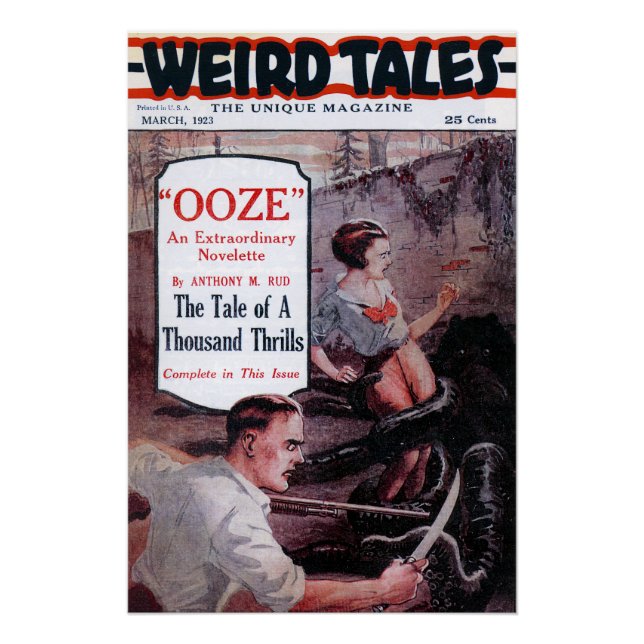 Poster Vintage Weird Tales 1923 Ooze Cover (Devant)