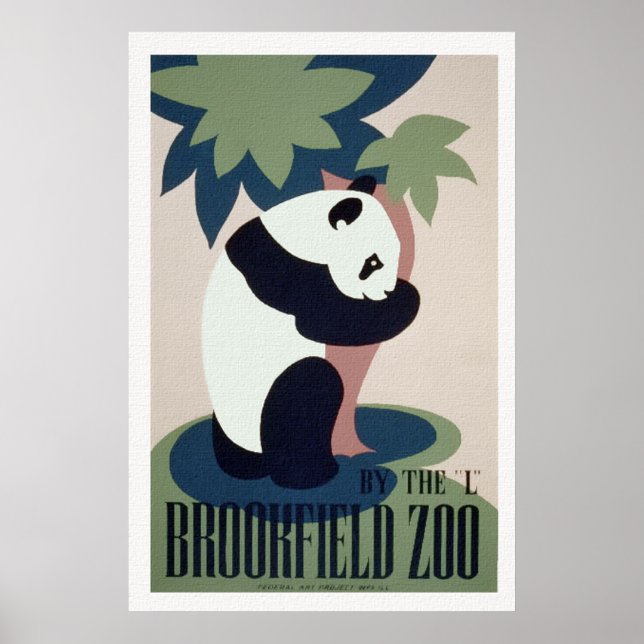 Poster vintage WPA Brookfield Zoo Panda (Devant)