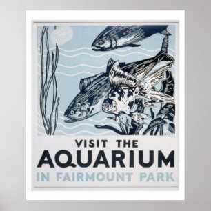 Poster Vintage WPA Fairmount Park Aquarium